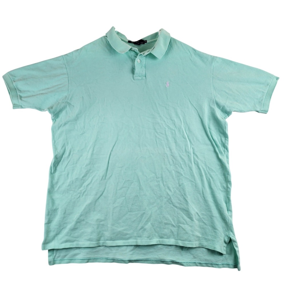 Polo Ralph Lauren Polo Shirt Mens XXL Mint Green Short‎ Sleeve Pique